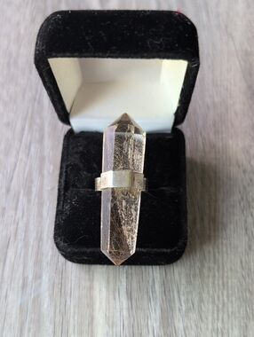 Clear Quartz Double-Terminated Crystal Ring